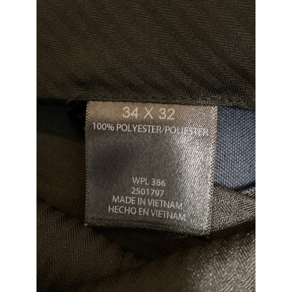 Kenneth Cole Reaction Blue High Rise Straight Chino Trousers Dress Pants 34X32 - Picture 6 of 6